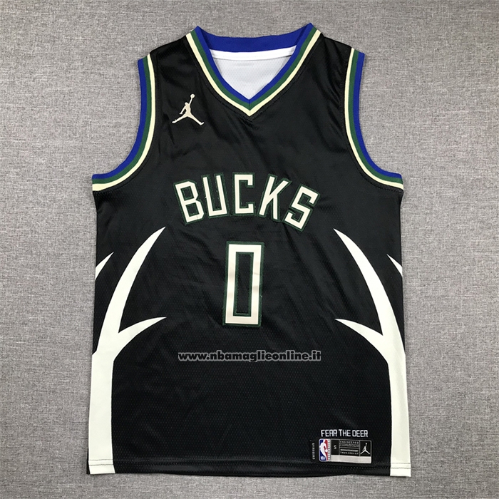 Maglia Bambino Milwaukee Bucks Damian Lillard #0 Statement 2022-23 Nero